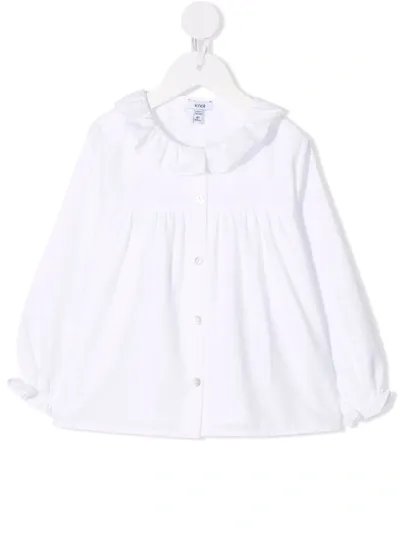 Knot Kids' Ruffle Collar Blouse In White