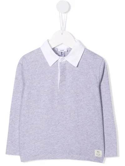 Knot Kids' Long-sleeved Polo Shirt In Grey