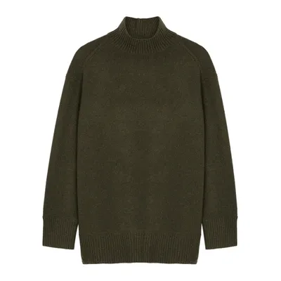 Vince Dark Green Cashmere Turtle Neck Sweater