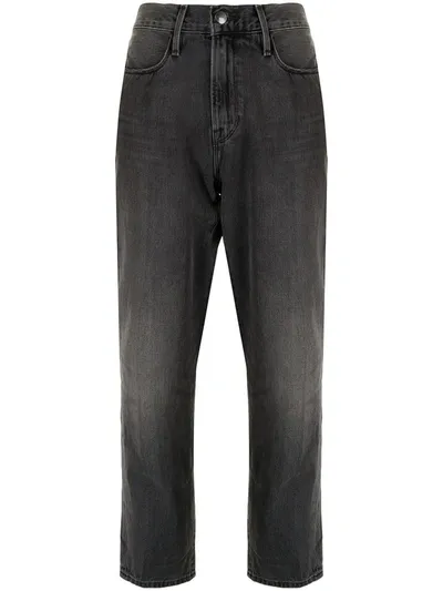 Frame High-rise Straight-leg Jeans In Grau