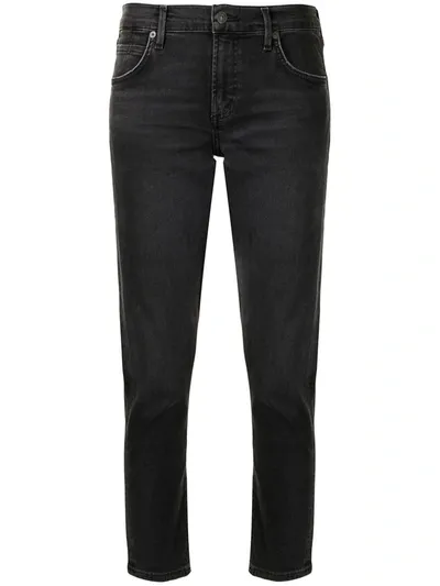 Citizens Of Humanity Mid-rise Skinny Jeans In Schwarz