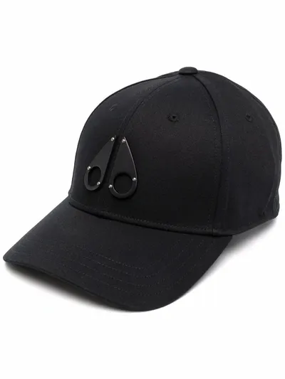 Moose Knuckles Logo Plaque Cap In Schwarz