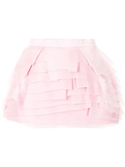 Isabel Sanchis Layered Organza Skorts In Pink