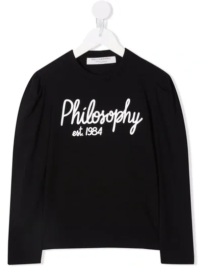 Philosophy Di Lorenzo Serafini Kids' Logo-print Sweatshirt In Black