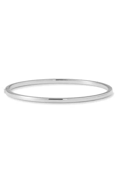 Roberto Coin Thin 18k Gold Oval Bangle In White