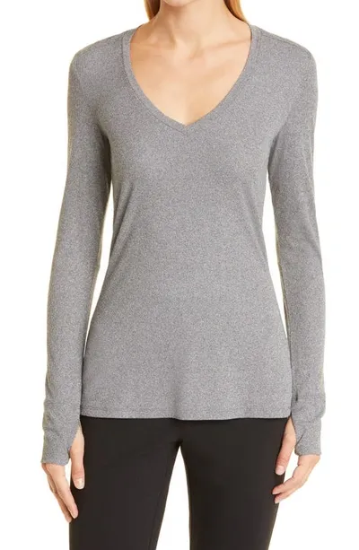 Capsule 121 The Wilson Long Sleeve V-neck Top In Grey