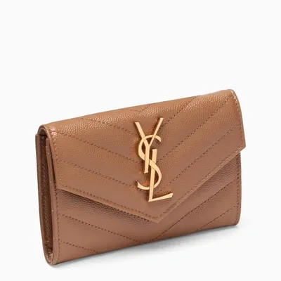 Saint Laurent Brown Monogram Envelope Small Wallet