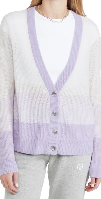 Atm Anthony Thomas Melillo Women's Cashmere Colorblock Cardigan In Lilac