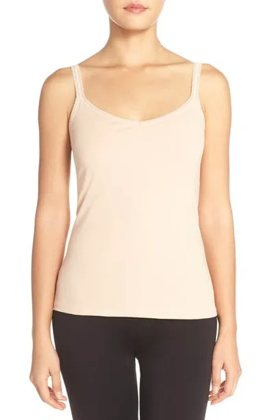 On Gossamer Cabana Cotton Blend Stretch Camisole In Champagne