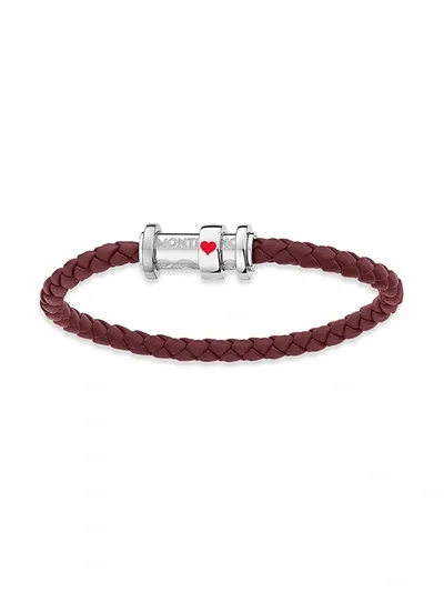 Montblanc Men's Meisterstück Tribute To The Book Around The World In 80 Days Ace Of Hearts Bracelet In Red