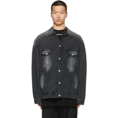 Balenciaga Denim Trompe L'oeil Jacket In Black