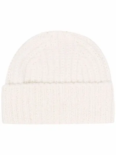 Closed White Ribbed Alpaca Wool-blend Beanie