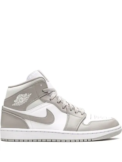 Jordan Air  1 Mid Shoes In College Grey,white,light Bone