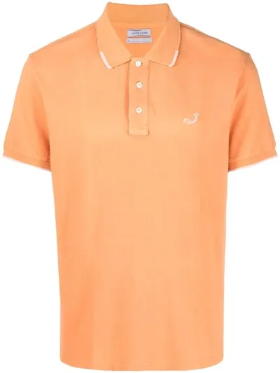 Jacob Cohen Contrasting Details Polo Shirt In Orange