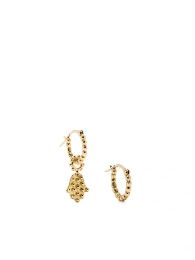 Gaya 18kt Yellow Gold Hamsa Charm Hoop Earrings In 金色