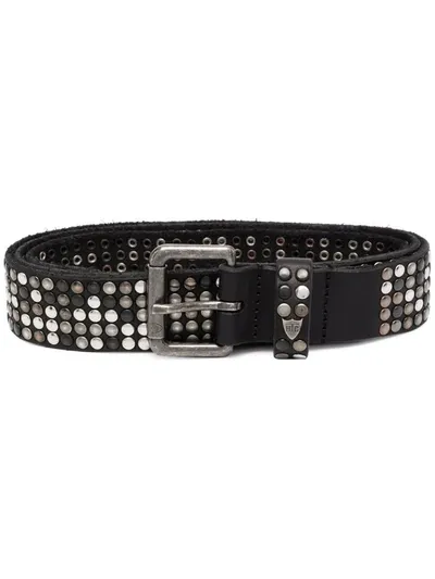 Htc Los Angeles 3.5cm 5.000 Studs Leather Belt In Black