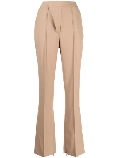 Ambush High-waisted Flared Trousers In Braun