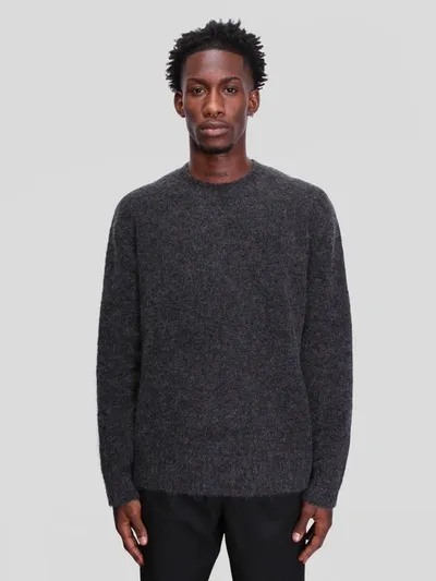 Schnayderman’s Crewneck Seamless Mohair In Black Melange