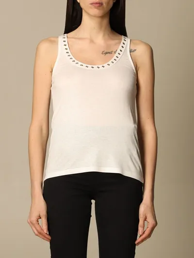 Patrizia Pepe Tank Top With Metal Sails In White