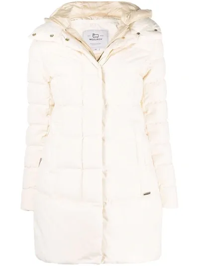 Woolrich Fitted Padded Coat In Nude