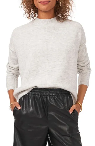 Vince Camuto Center Seam Crewneck Sweater In Silver Heather