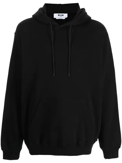 Msgm Logo Print Hoodie In Black