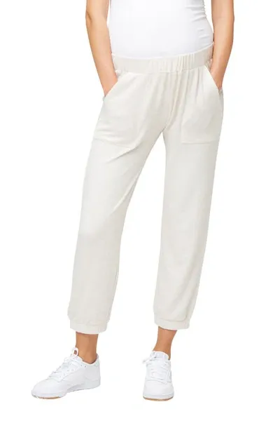 Nom Maternity Jenna Maternity Pants In Oat Hacci