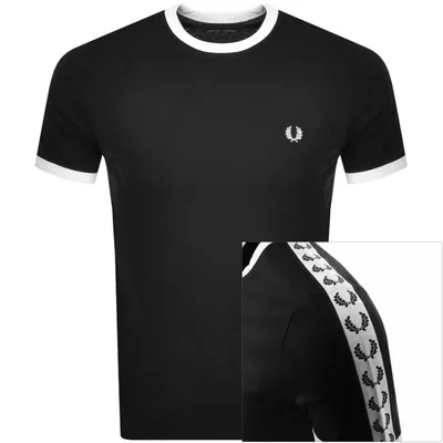 Fred Perry Taped Ringer T Shirt Black