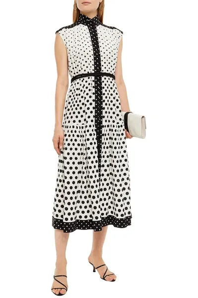 Zimmermann Gathered Polka-dot Silk-crepe Midi Dress In White