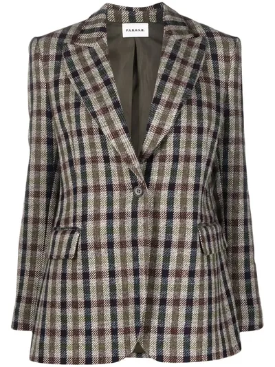 P.a.r.o.s.h Check Single-breasted Blazer In Braun