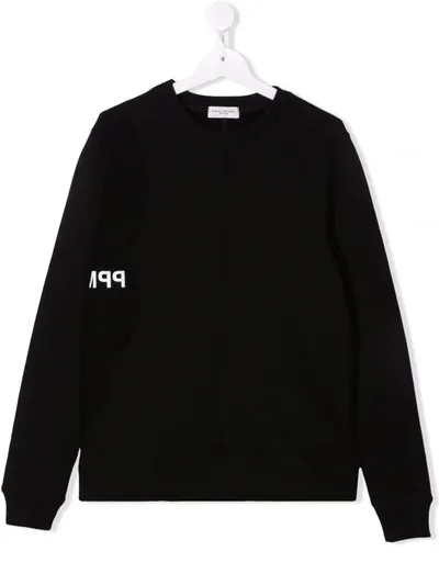 Paolo Pecora Teen Logo Jersey Sweatshirt In Black