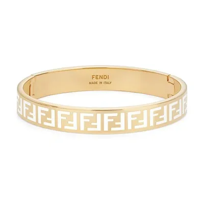 Fendi Gold Tone Ff Logo Bracelet