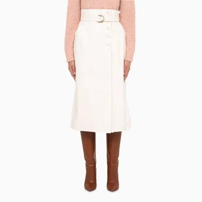 Ulla Johnson Sonia Leather Midi Skirt In Neutrals