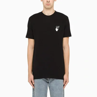 Off-white Black T-shirt With Contrasting Logo