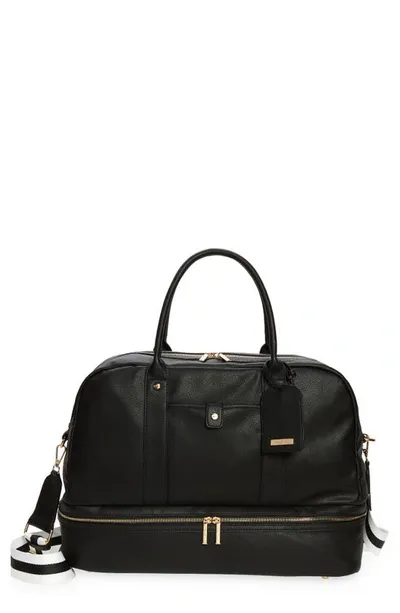 Mali + Lili Large Riley Vegan Leather Weekend Travel Bag In Black