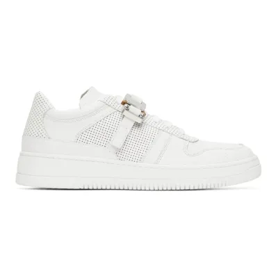 Alyx Buckle-embellished Perforated Sneakers In White