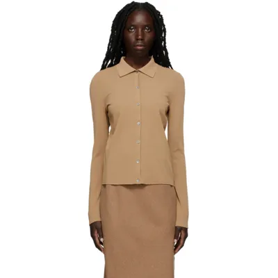 Vince Seamless Buttoned Cardigan In 287 Amber Light