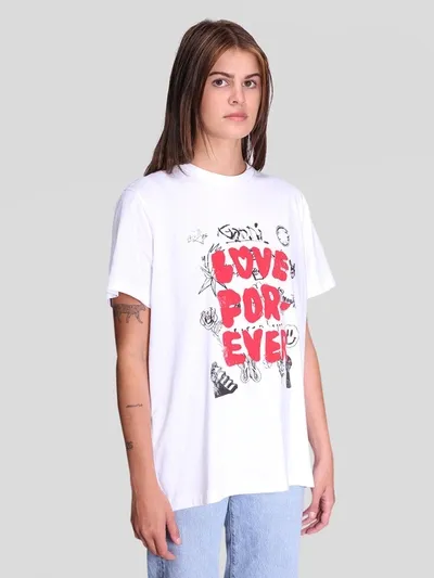 Ganni Tshirt Love In Bright White