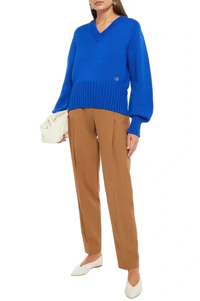 Victoria Victoria Beckham Twill Tapered Pants In Blue