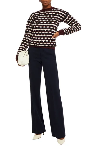 Victoria Victoria Beckham Jacquard-knit Sweater In Chocolate