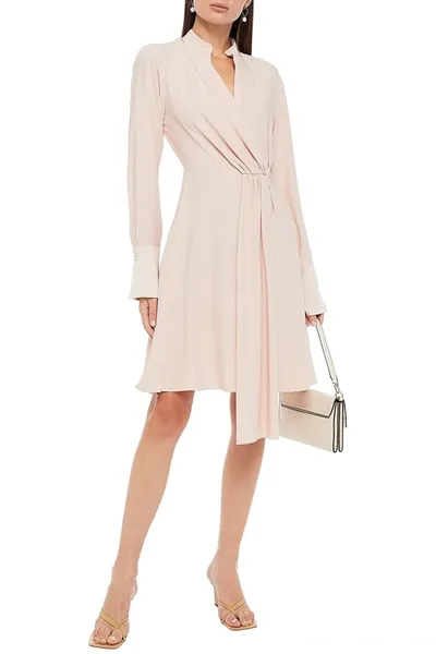 Victoria Victoria Beckham Wrap-effect Draped Cady Dress In Pastel Pink