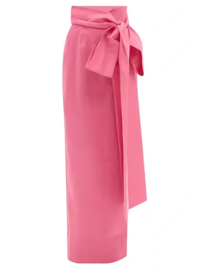 Bernadette Bernard Bow-waist Taffeta Maxi Skirt In Pink