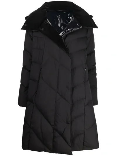 Emporio Armani Hooded Padded Coat In Black