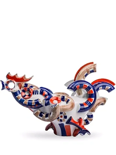 Sargadelos Gg3 Porcelain Figure In Blue&white&red