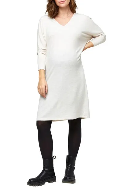 Nom Maternity Quinn Maternity Dress In Oatmeal Hacci