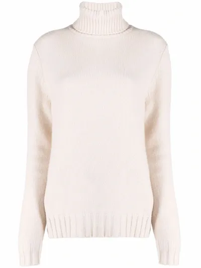 Allude Fine-knit Roll-neck Jumper In Neutrals