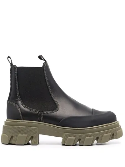 Ganni Black Leather Chelsea Boots