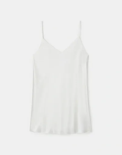 Lafayette 148 Silk Charmeuse Bias Tank In White