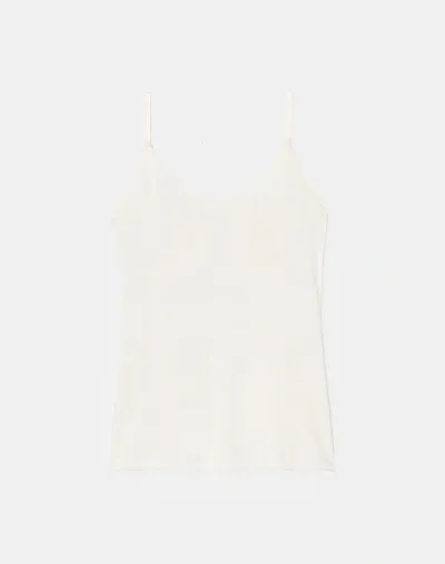 Lafayette 148 Petite Mesh Jersey Camisole In White