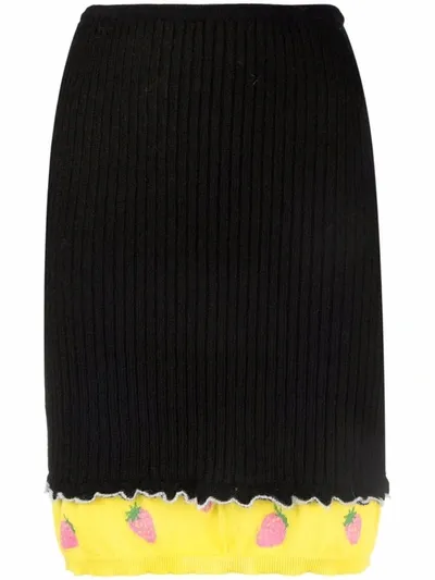 Cormio Black & Yellow Mohair Alexia Skirt